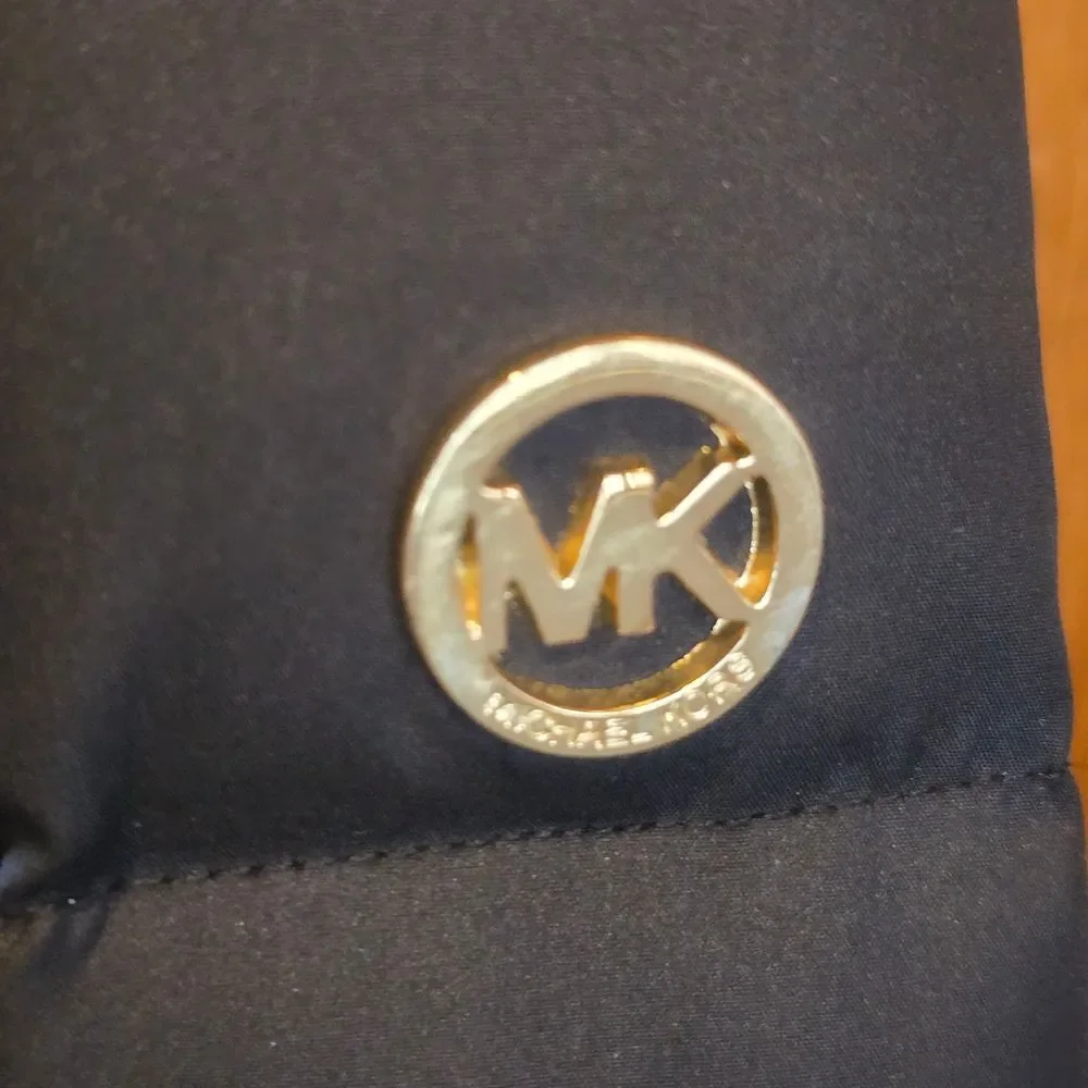 Michael Kors Black Puffer Coat with Faux Fur Trim